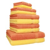 thumbnail of Betz 10-tlg. Handtuch-Set CLASSIC 100% Baumwolle 2 Duschtücher 4 Handtücher 2 Gästetücher 2 Seiftücher Farbe orange und gelb