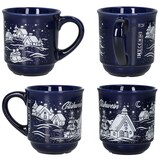 thumbnail of 3160110 - 6er Set Glühweinbecher in dunkelblau mit Weihnachtslandschaft 0,2L geeicht