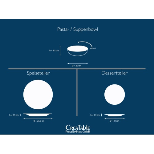 CreaTable Amarilla bunt Tellerset 12-tlg Steingut