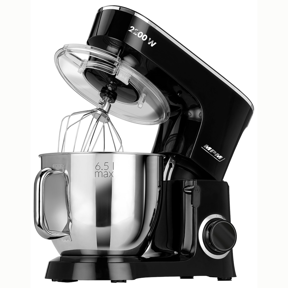 MPM MRK-19 Batidora Amasadora Repostería Profesional Robot Cocina Orbital, 6 Velocidades + Función Pulso, Bol 6,5L Acero Inox, 2200W Máx.