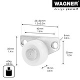 thumbnail of WAGNER Design Möbelrolle/Bettkastenrolle - Durchmesser Ø 30 mm, Stahl verzinkt, weiß, Tragkraft 40 kg - 01005901