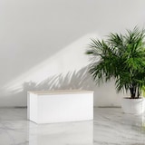 thumbnail of Dmora Baule Miltonia, Capiente box contenitore multiuso, Cassapanca moderna, 100% Made in Italy, 90x45h45 cm, Bianco e Rovere