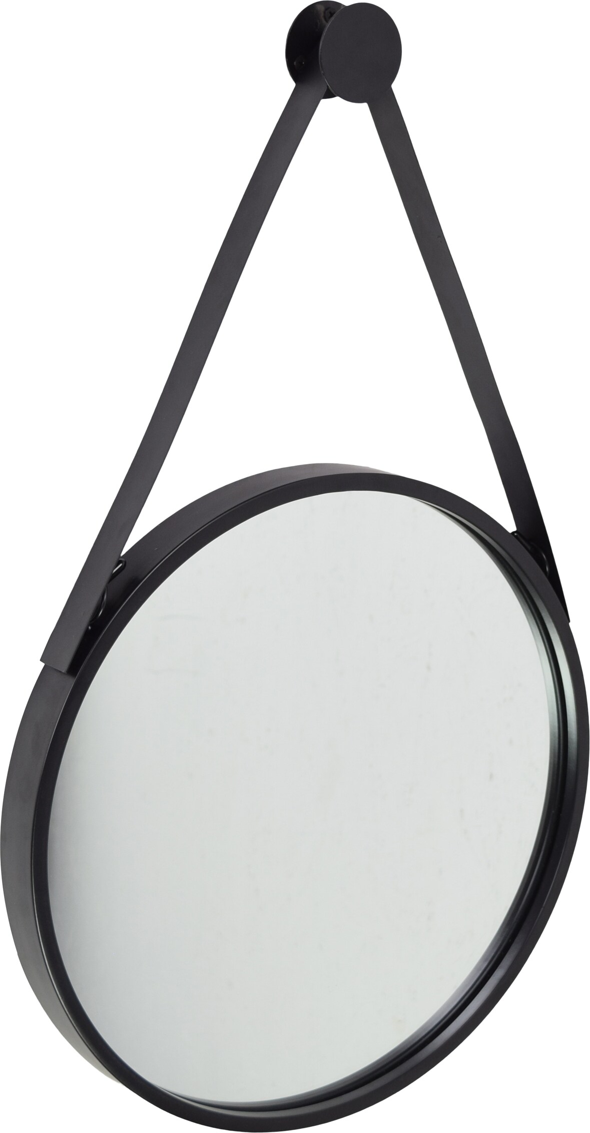 Fragix Triangle Wandspiegel rund Schwarz - Metall - Ø45cm
