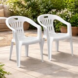 thumbnail of 2er Stapelstuhl Gartenstuhl stapelbar wetterfest Weiß Kunststoff