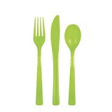 thumbnail of Plastik Besteck grün 18 tlg. Löffel Messer Gabeln
