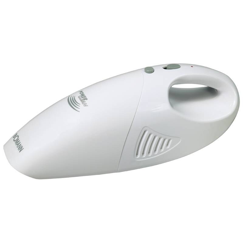 Bomann CB 967 Aspiradora de Mano Sin Cable, Potente, Batería Recargable, Filtro Lavable, Sitios Difíciles, 1400mAh Blanco