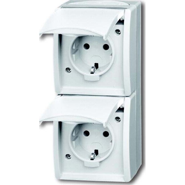 Busch-Jaeger Steckdose,senkrecht,2fach 20-02 EBW-54 2CKA002084A0722