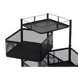 thumbnail of Estante rodante HWC-N52, carro rodante estante multifuncional almacenamiento cocina, cestas enrollables hierro giratorio 94x30x30cm ~ negro