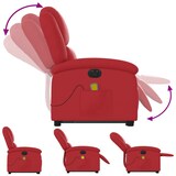 thumbnail of vidaXL Massagesessel mit Aufstehhilfe Elektrisch Rot Kunstleder