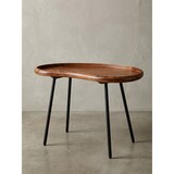 thumbnail of Couchtisch WL5.669 71x51x40 cm Sheesham massiv Sofatisch Nierenform  mit Metallbeinen, Wohnzimmertisch Massivholz, Kleiner Nierentisch Echtholz,