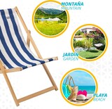 thumbnail of Tumbona plegable de madera a rayas Aktive