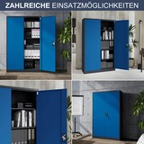 thumbnail of Aktenschrank abschließbar KADO - 5 Ebenen, Flügeltüren | Metallschrank Werkstatt Büroschrank aus Stahl Werkzeugschrank, 185x115x40cm Anthrazit-Blau