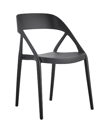 METRO PROFESSIONAL Cadeira empilhável com braços, plástico, preto