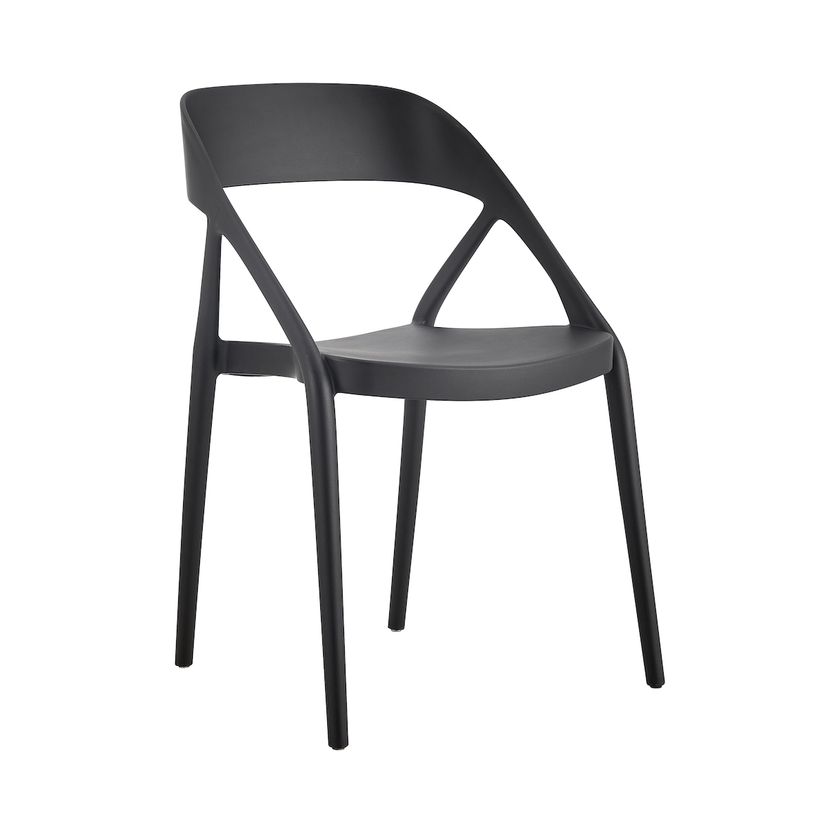 METRO PROFESSIONAL Cadeira empilhável com braços, plástico, preto