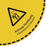 thumbnail of Fußbodenaufkleber Achtung Türöffnung..., Folie, rutschhemmend, 900x900 mm