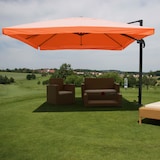 thumbnail of Ampelschirm HWC-A96, Sonnenschirm Gastronomie 3x3m (Ø4,24m) Polyester/Alu 23kg ~ Flap, terracotta ohne Ständer
