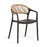 thumbnail of Lot de 6 chaises en polypropylène avec tissage en corde, élégantes, résistantes, empilables, pour jardin, balcon, bar, restaurants-JOLANDA-Noir