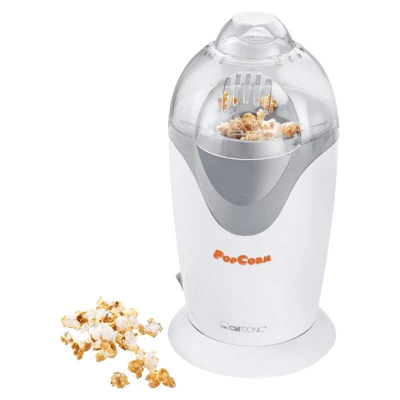 Clatronic PM 3635 Palomitero, Máquina de Palomitas de Maíz, Listas en 2 minutos, Circulación Aire Caliente, 1200W, Blanco