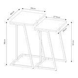 thumbnail of Helloshop26 - Conjunto de 2 mesas de centro encaixáveis em aço e aglomerado com efeito de mármore branco 03_0009704