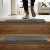 thumbnail of Relaxdays Stufenmatten 15er Set, rechteckige Treppenstufenmatten, BxT: 65x24 cm, selbstklebende Treppenteppiche, grau