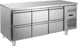 thumbnail of GastroHero Kühltisch Edelstahl GN 1/1 6 Schubladen Umluftkühlung -2 °C bis +8 °C 230 V Profi Gastronomie 1800x700x850 mm 417 L