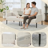 thumbnail of Merax 3-Sitzer Cordsofa mit Seitentaschen & Metallfüßen, hoher Rückenlehne, Beige