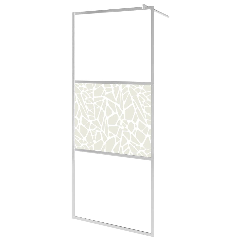 Helloshop26 - Inloopdouchecabine met ESG-glas badkamerafwerking in steenstijl 90x195 cm 02_0002128
