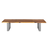 thumbnail of SAM® Sitzbank Baumkante 200 cm Cognac massiv Akazie silber ESRA