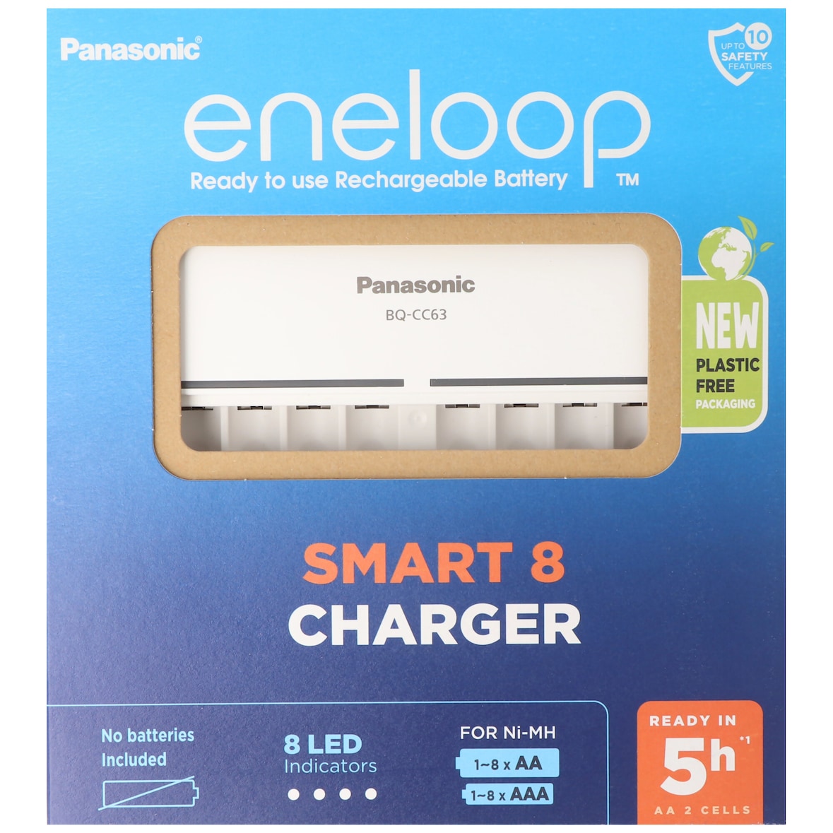 8fach Panasonic Schnell-Ladegerät und 8 Stück eneloop Standard Mignon AA BK-3MCC