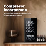 thumbnail of EVVO Vinoteca para 15 botellas VT15, termoeléctrico, compresor, 5-18ºC regulable, muy silencioso 41 dB, pantalla táctil, diplay LED, luz interior
