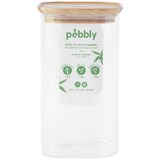 thumbnail of Boite alimentaire verre et bambou 1.4L -  140 cl Transparent Carre Verre Pebbly 11x11 cm