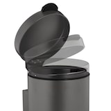 thumbnail of Relaxdays Kosmetikeimer Wandmontage, 3 l, Absenkautomatik, Inneneimer, Edelstahl, runder Badezimmer Mülleimer, grau