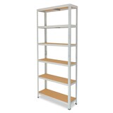 thumbnail of shelfplaza OFFICE 200x70x30 cm Schwerlastregal in lichtgrau mit 6 Böden und 145 kg Traglast pro Boden