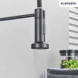 thumbnail of Bernd | Grifo de cocina Catering gris titanio con muelle | Grifo de cocina de acero inoxidable flexible | Girar 360 grados. Alta presión 2 puertos