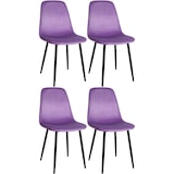 thumbnail of Conjunto de 4 sillas de comedor Napier Lila/Terciopelo