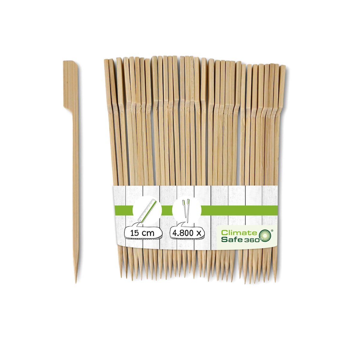 greenbox - Espetos de bandeira de bambu de 15 cm, sem tratamento, 4800 Un.