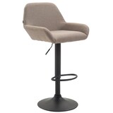 thumbnail of Tabouret de bar Braga tissu avec pied en métal Taupe/Noir