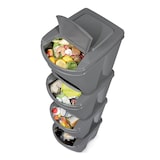 thumbnail of WellHome – Set mit 4 stapelbaren 25-Liter-Mülleimern in Grau