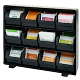 thumbnail of Teebeutelhalter HWC-M10, Teebox Aufbewahrungsbox, Teeaufbewahrung, 12 herausnehmbare Fächer, 30x33x8cm schwarz