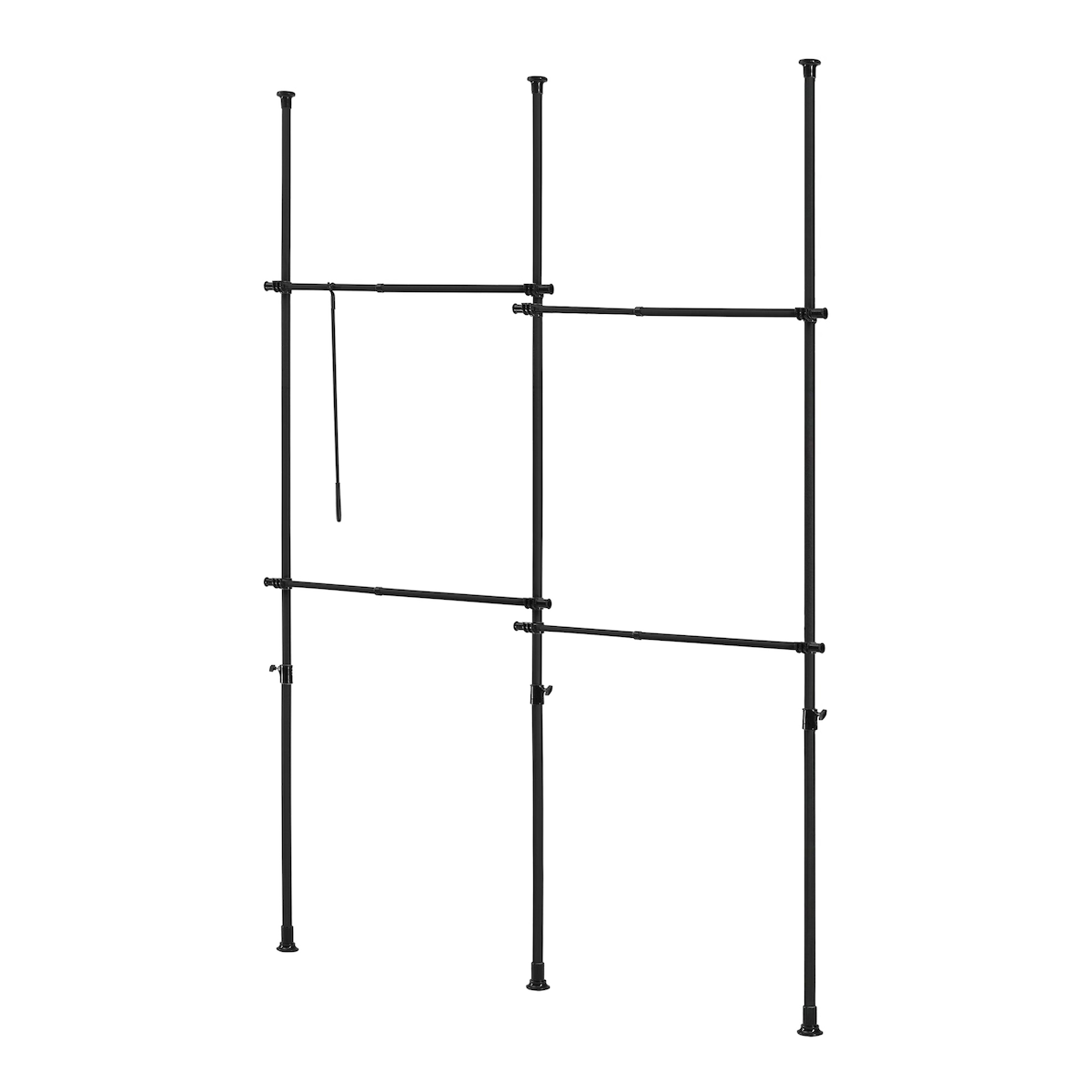 Helloshop26 - Teleskopkleiderschrank aus lackiertem Stahl 150-230 cm 4 Kleiderstangen schwarz