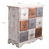 thumbnail of Rebecca Mobili Credenza 9 Cassetti Legno Bianco Marrone Grigio Vintage 63x60x23