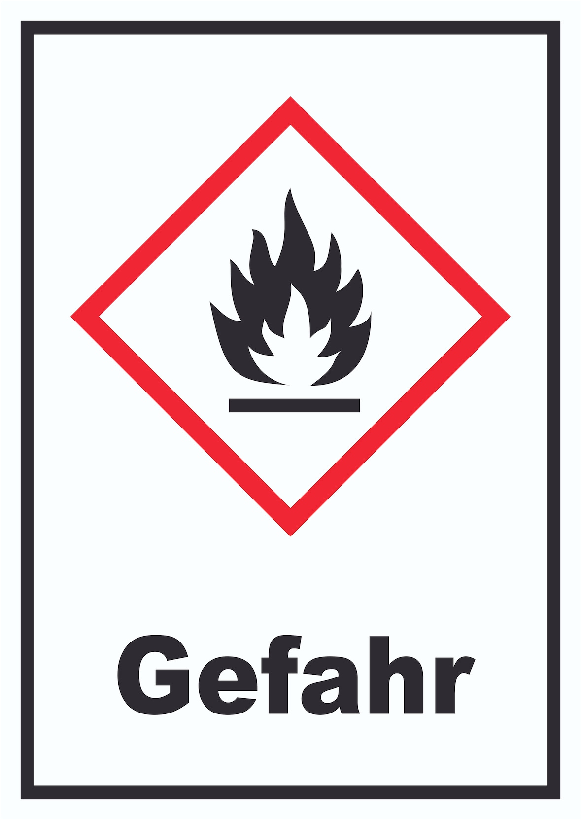 Schild Entzündbare Stoffe Gefahr Flamme hochkant A0 (841x1189mm)