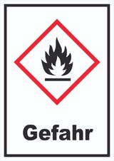 thumbnail of Schild Entzündbare Stoffe Gefahr Flamme hochkant A0 (841x1189mm)
