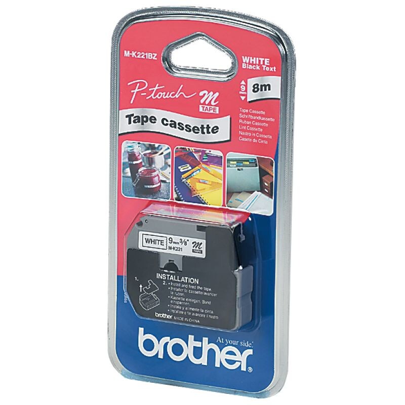 brother M-Tape M-K221S Schriftbandkassette, Bandbreite: 9 mm