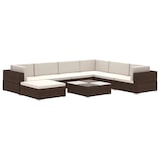 thumbnail of vidaXL 8-delige Loungeset met kussens poly rattan bruin