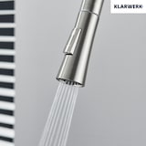 thumbnail of JANA | Rubinetto da cucina estensibile Premium in acciaio inox argento spazzolato | Rubinetto miscelatore ad alta pressione girevole a 360° 2 attacchi