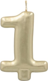 thumbnail of 12 Zahlenkerzen mit Halter 7 cm gold `1`