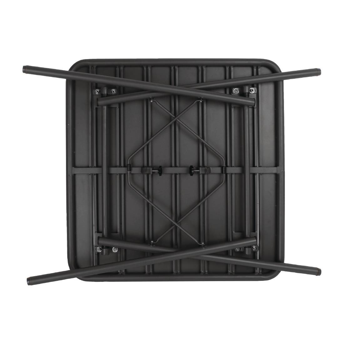 Mesa bistrô Bolero Mesa bistrô quadrada dobrável em aço preto 700x700x710