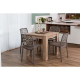 thumbnail of Mesa de interior cuadrada 80x80 cm en madera melaminada, diseño clásico y funcional, para cocina, comedor, bar o restaurante–Elvis/Roble
