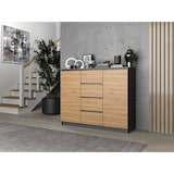 thumbnail of ibonto Nachtkommode Sideboard mit 4 Schubladen & 2 Türen für Schlafzimmer, Wohnzimmer
